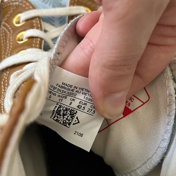 Converse Chuck Taylor 70 High Tops Brown Leather Blue Leaf Pattern Men’s Size 9 - Picture 12 of 16